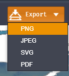 The Export button in MapServer Studio