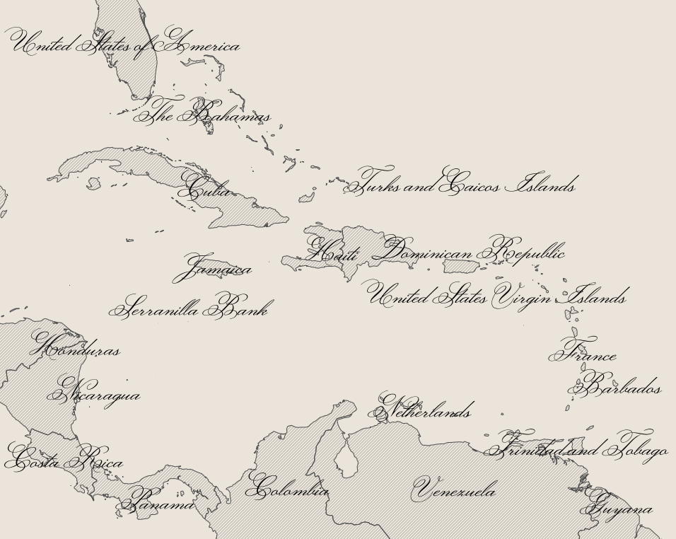 Screenshot showing a map using the Monsieur La Doulaise font